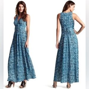Derek Lam Blue V-Neck Maxi Dress